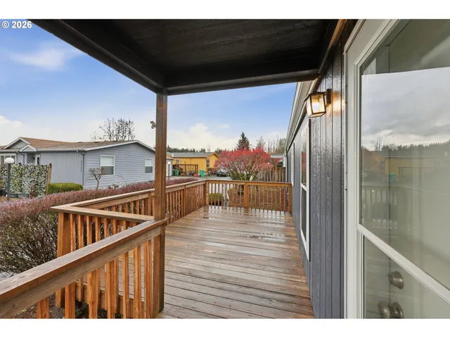 a view of balcony with floor