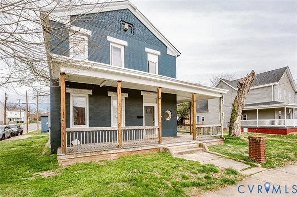 front view of a house with a porch