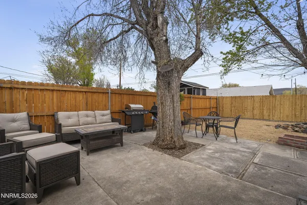 a view of outdoor space with seating area