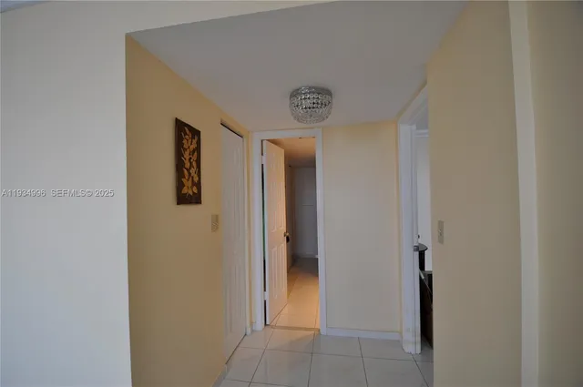 a view of a hallway with elevator