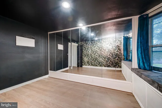 a view of wooden door