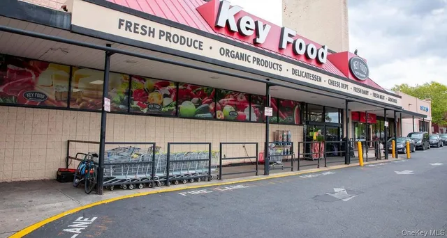 a view of a cafe with a lot of signs