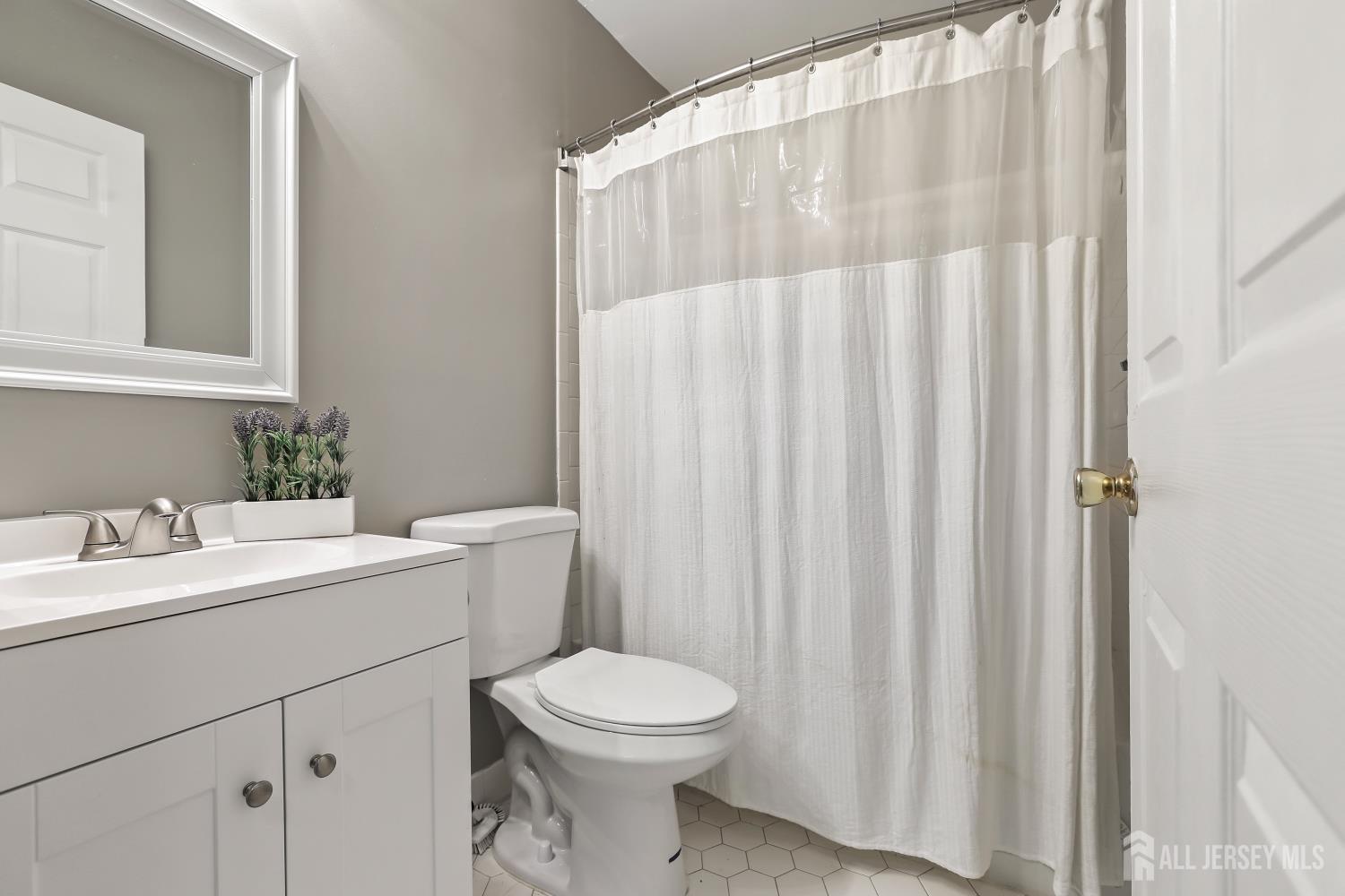 1707 Ridgeview Court Sayreville, NJ 08859 - Photo 17 of 24 a bathroom with a white sink a toilet and a mirror