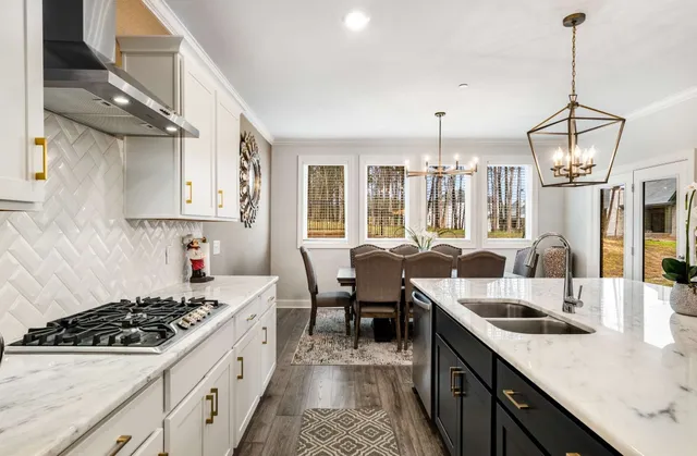 a bathroom with a sink a toilet and shower curtain