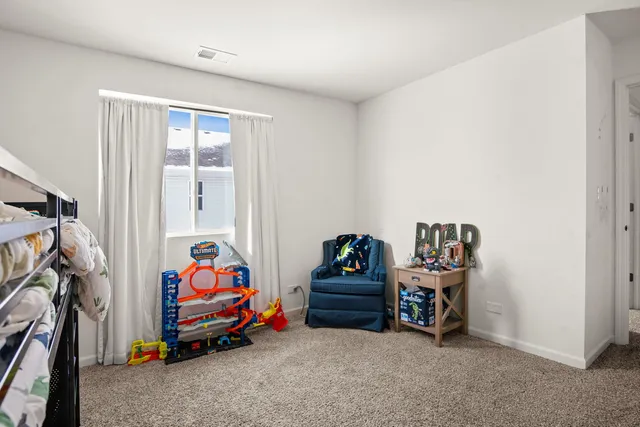 a children room with toys and stairs