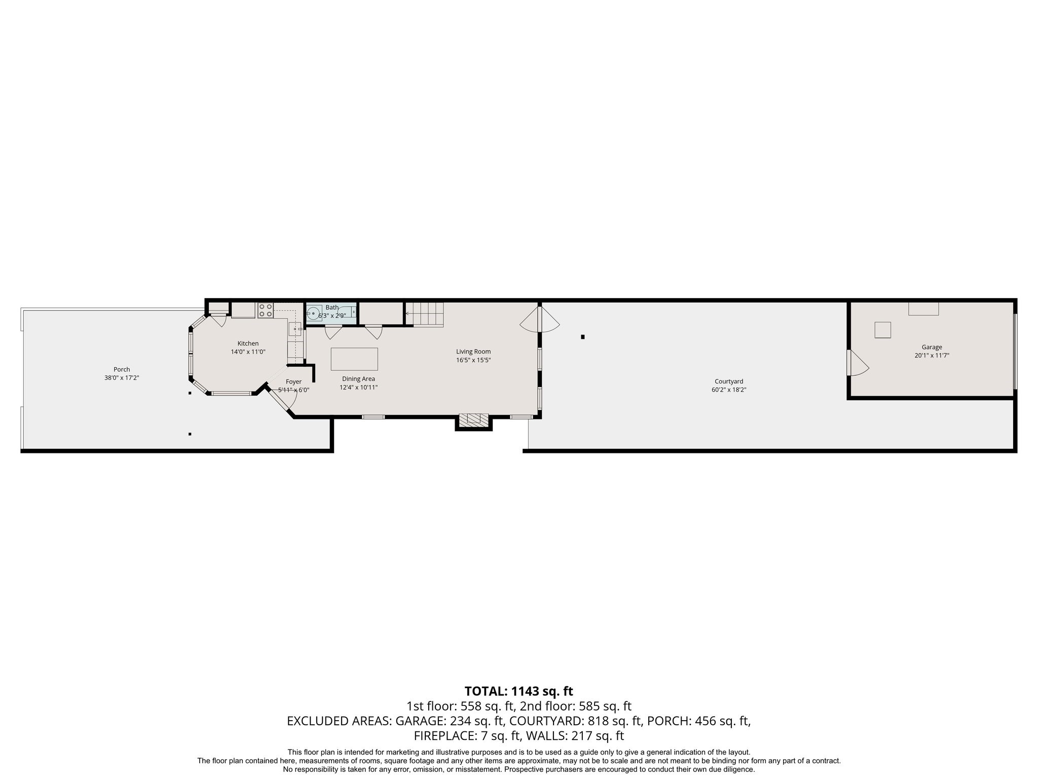 926 Rutland Street Houston, TX 77008 - Photo 26 of 28 Floor Plan.