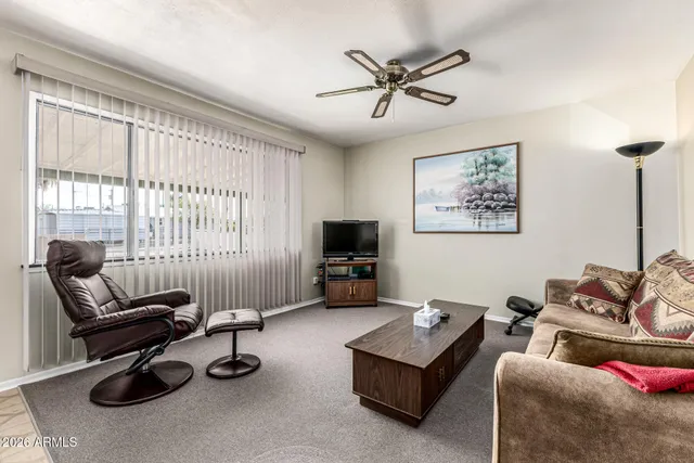 a living room with furniture