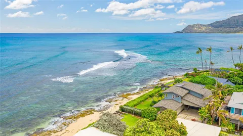 a view of yard with ocean view