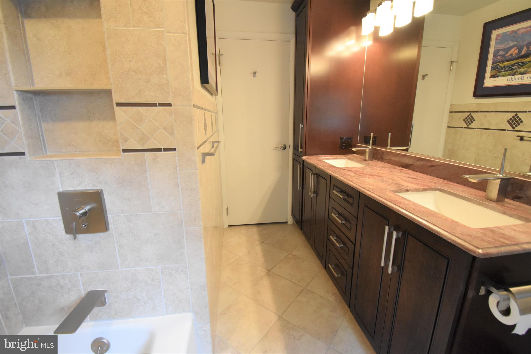 8 Forge Lane Cherry Hill, NJ 08002 - Photo 20 of 23 a bathroom with a granite countertop sink a mirror and a shower