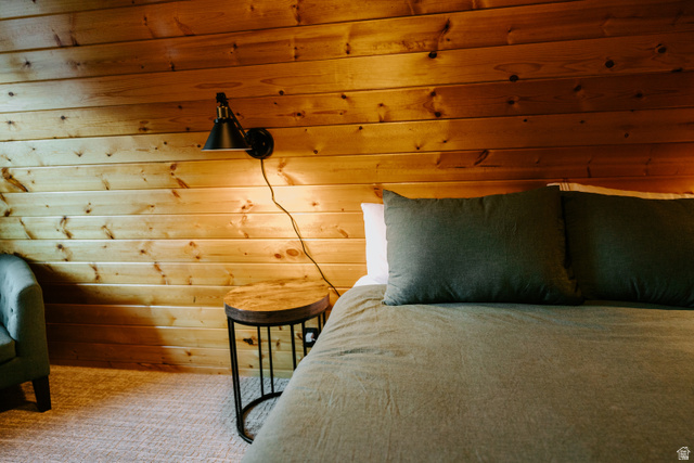 1413 Basel Drive Midway, UT 84049 - Photo 61 of 137 Carpeted bedroom featuring wooden walls