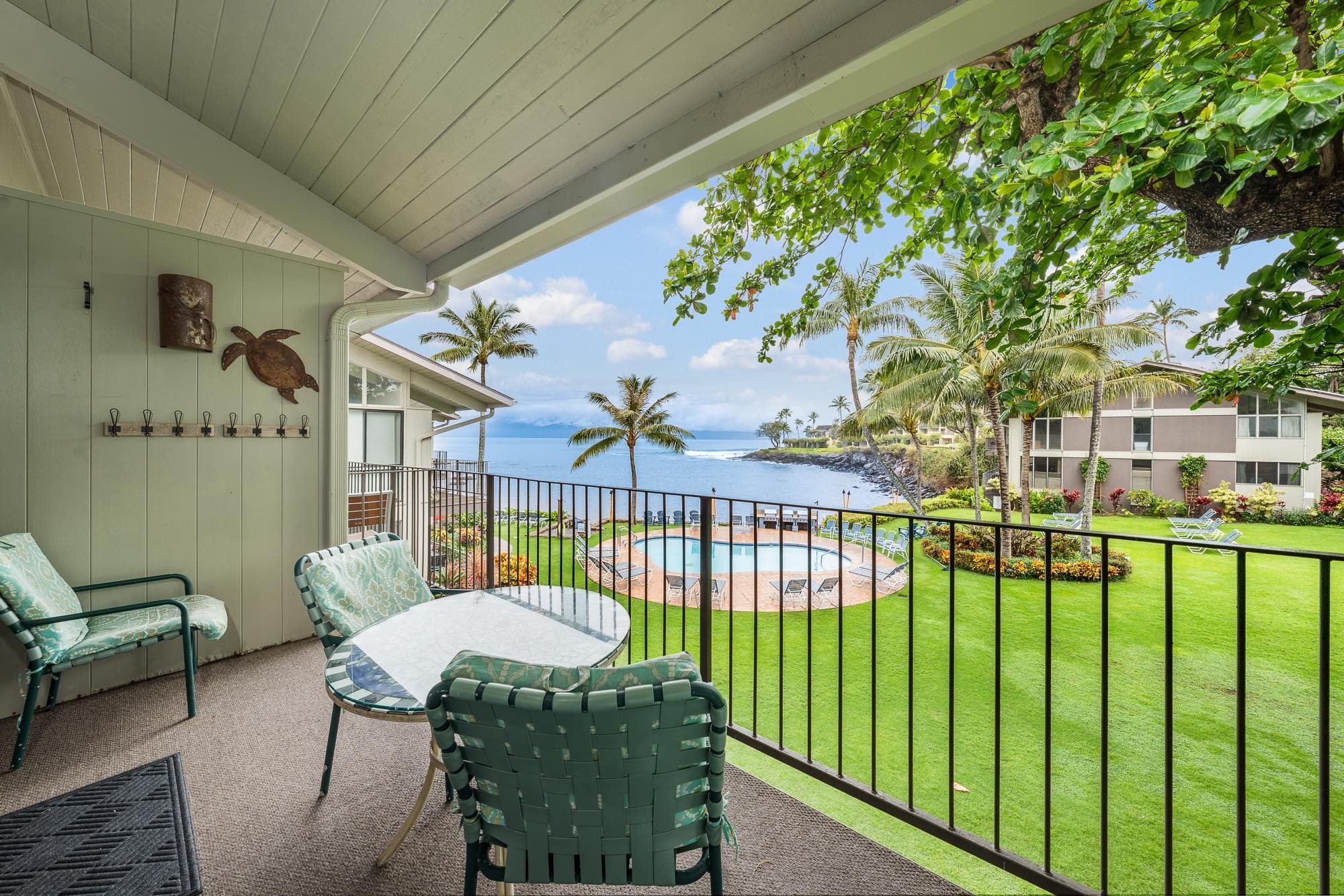 5255 Lower Honoapiilani Road, Unit 207 Lahaina, HI 96761 - Photo 10 of 49 a view of a balcony with furniture