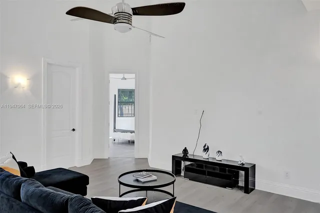 a living room with furniture