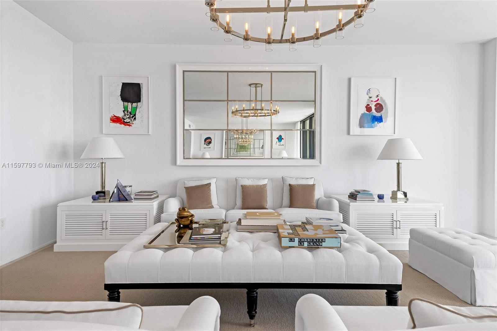 1000 Biscayne Boulevard, Unit 3701 Miami, FL 33132 - Photo 15 of 98 a view of a dining room with furniture a chandelier and kitchen view