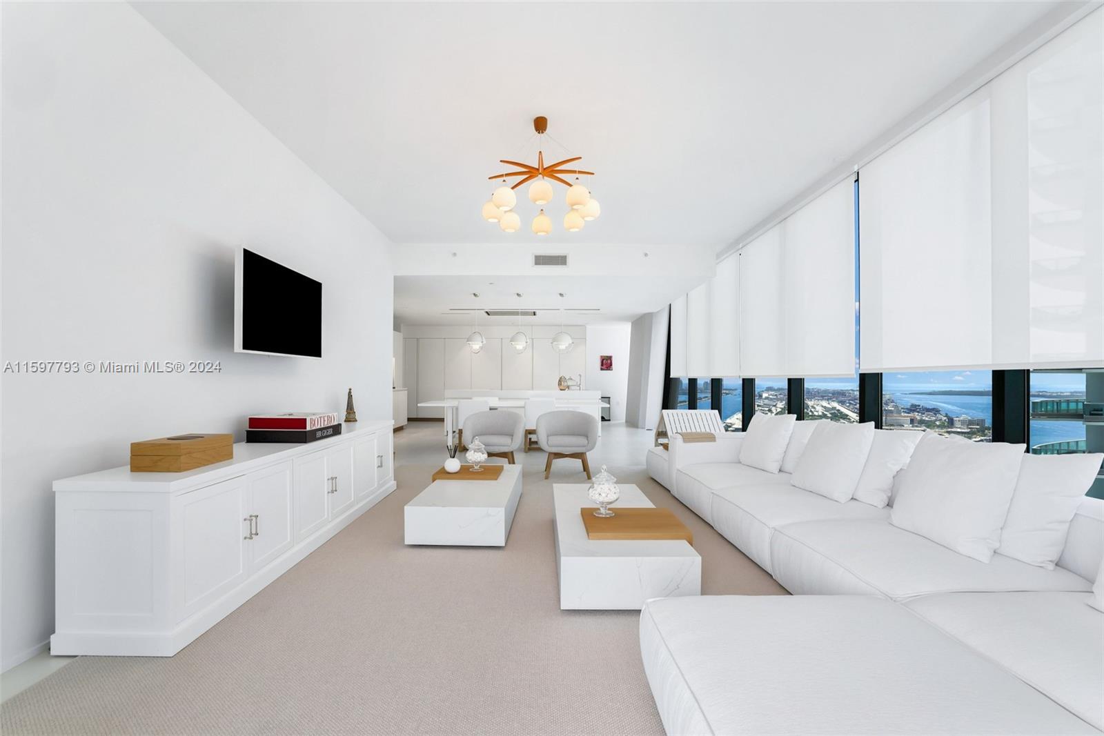 1000 Biscayne Boulevard, Unit 3701 Miami, FL 33132 - Photo 28 of 98 a living room with furniture and a flat screen tv