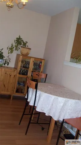 a view of a garden with houses