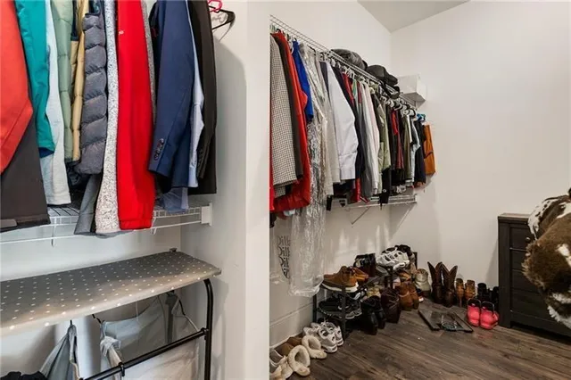a view of a dining room with furniture and window