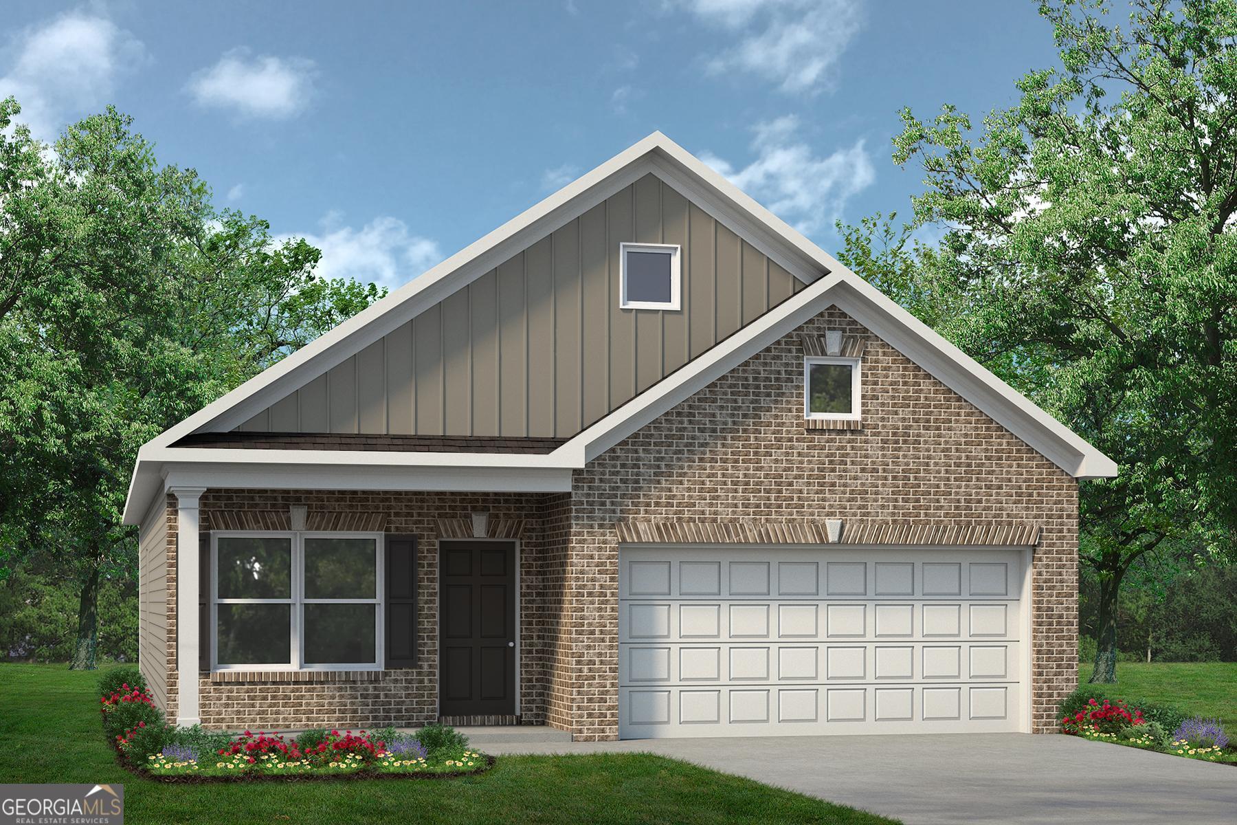 1393 Trellis Court Hampton, GA 30228 - Photo 1 of 25 a front view of a house with garden