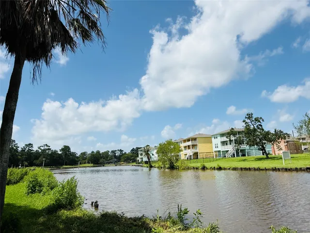 a garden view with a seating space