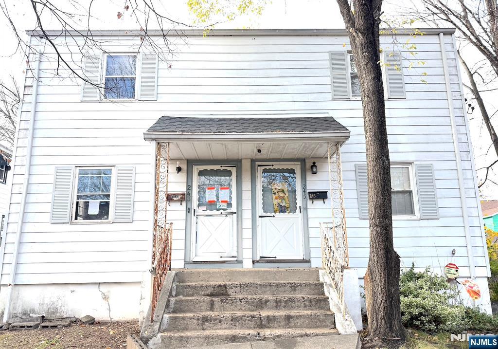 a front view of a house