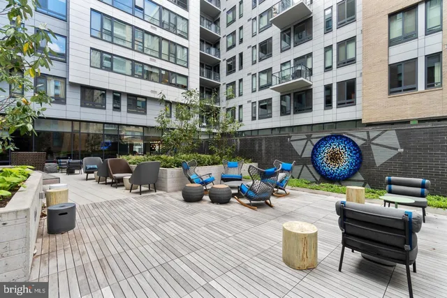 a view of pool with an outdoor space