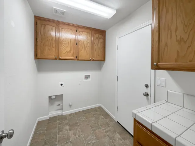 a view of kitchen cabinets