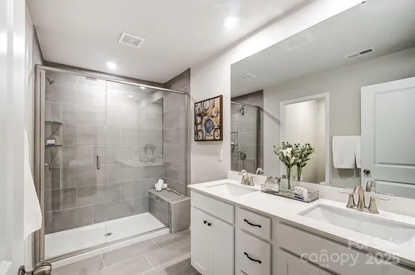 a bathroom with a shower