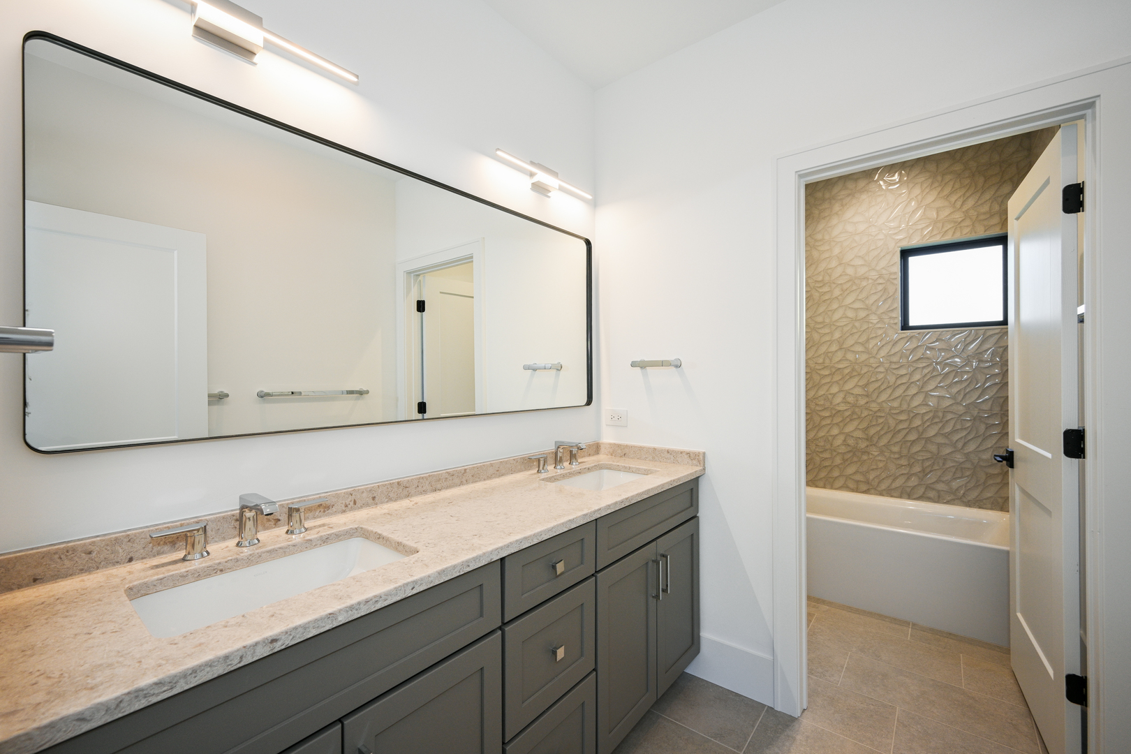 62 Miller Road Lake Zurich, IL 60047 - Photo 34 of 52 a bathroom with a granite countertop sink mirror and double