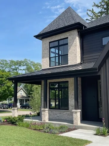 a house view with a garden space