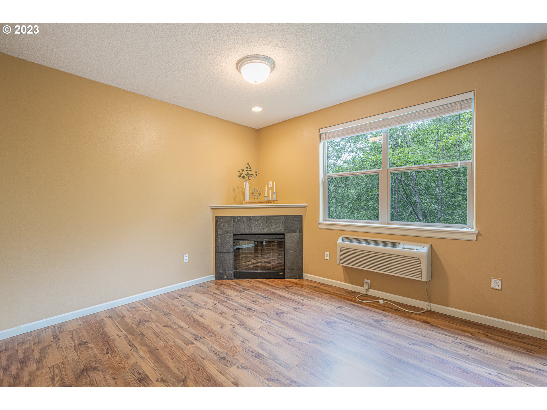 17335 Ruben Lane, Unit 19 Sandy, OR 97055 - Photo 2 of 27 a view of empty room with wooden floor and fireplace