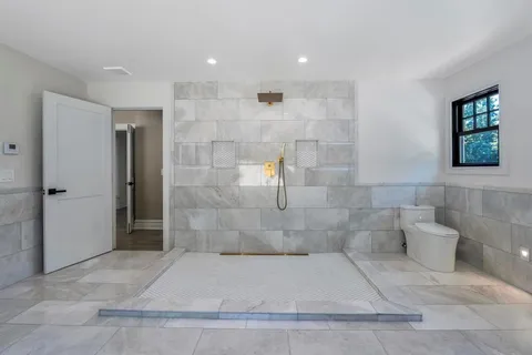 a bathroom with a shower