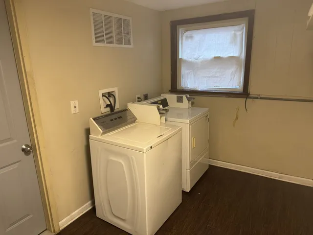 a view of wooden door