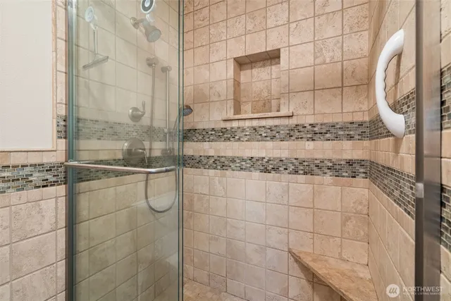 a bathroom with a shower
