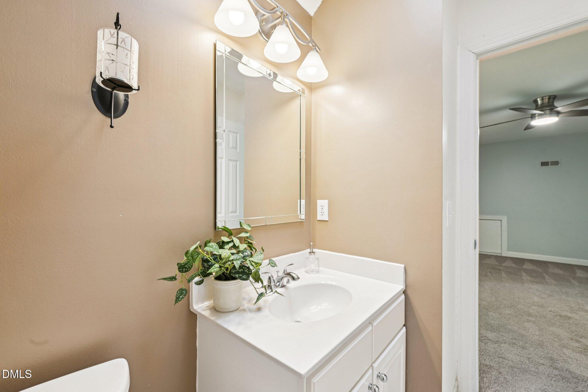 3008 Walton Heath Court Raleigh, NC 27612 - Photo 47 of 57 a bathroom with a sink and a mirror