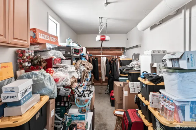 a view of a backyard with sitting area