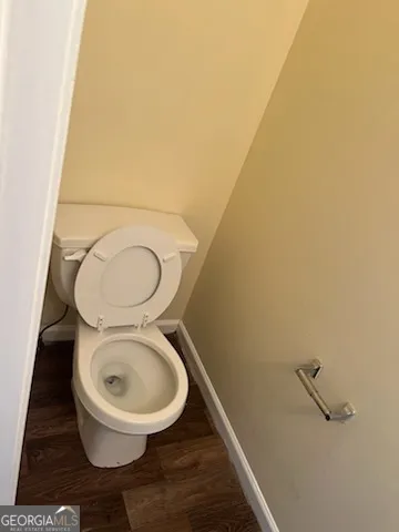 a close up of a toilet