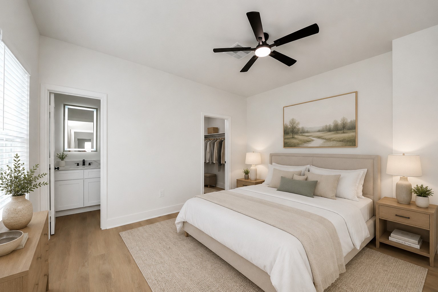 5226 Ricky Street Houston, TX 77033 - Photo 33 of 50 a bedroom with a bed and a chandelier