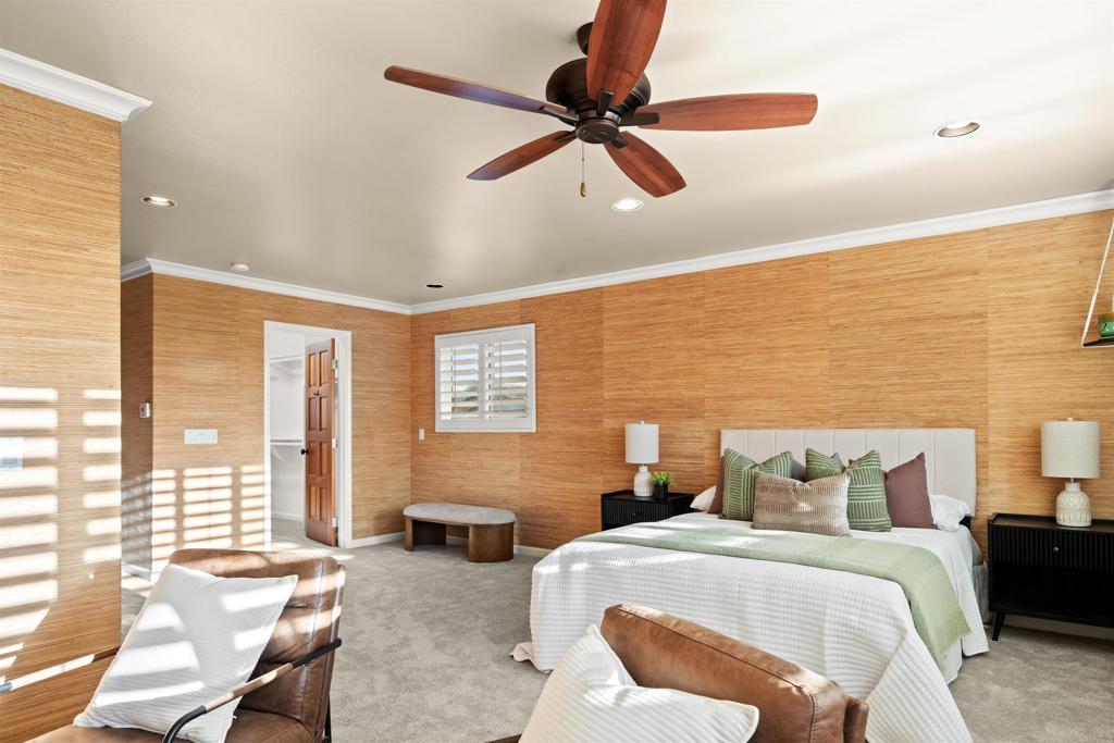 1062 Monterey Vista Way Encinitas, CA 92024 - Photo 51 of 70 a bedroom with a bed and wooden floor