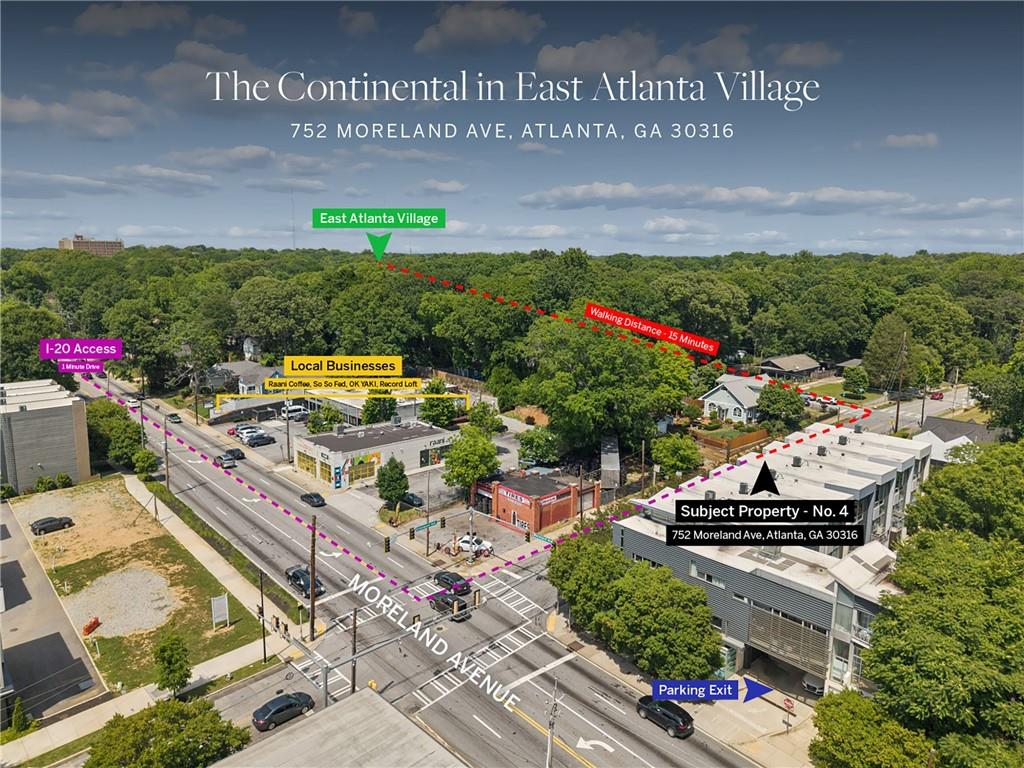 752 Moreland Avenue Southeast, Unit 4 Atlanta, GA 30316 - Photo 53 of 58 an aerial view of a house with a garden