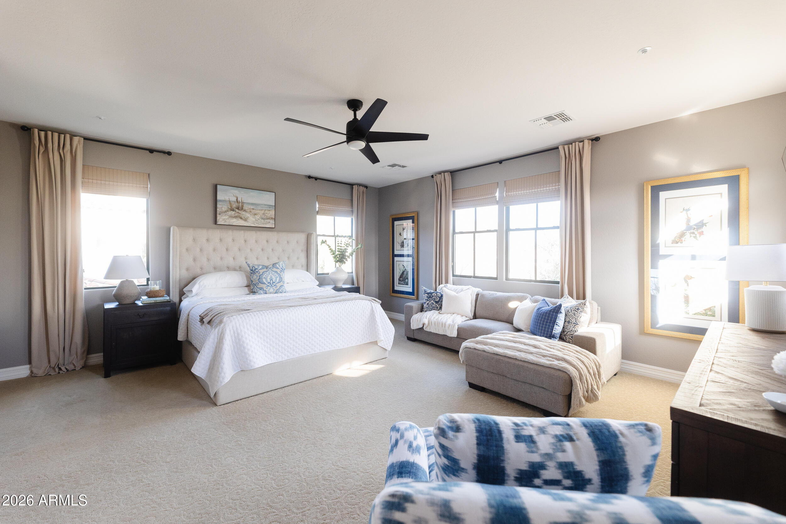 1777 West Ocotillo Road, Unit 29 Chandler, AZ 85248 - Photo 49 of 78 a spacious bedroom with a bed furniture and a window