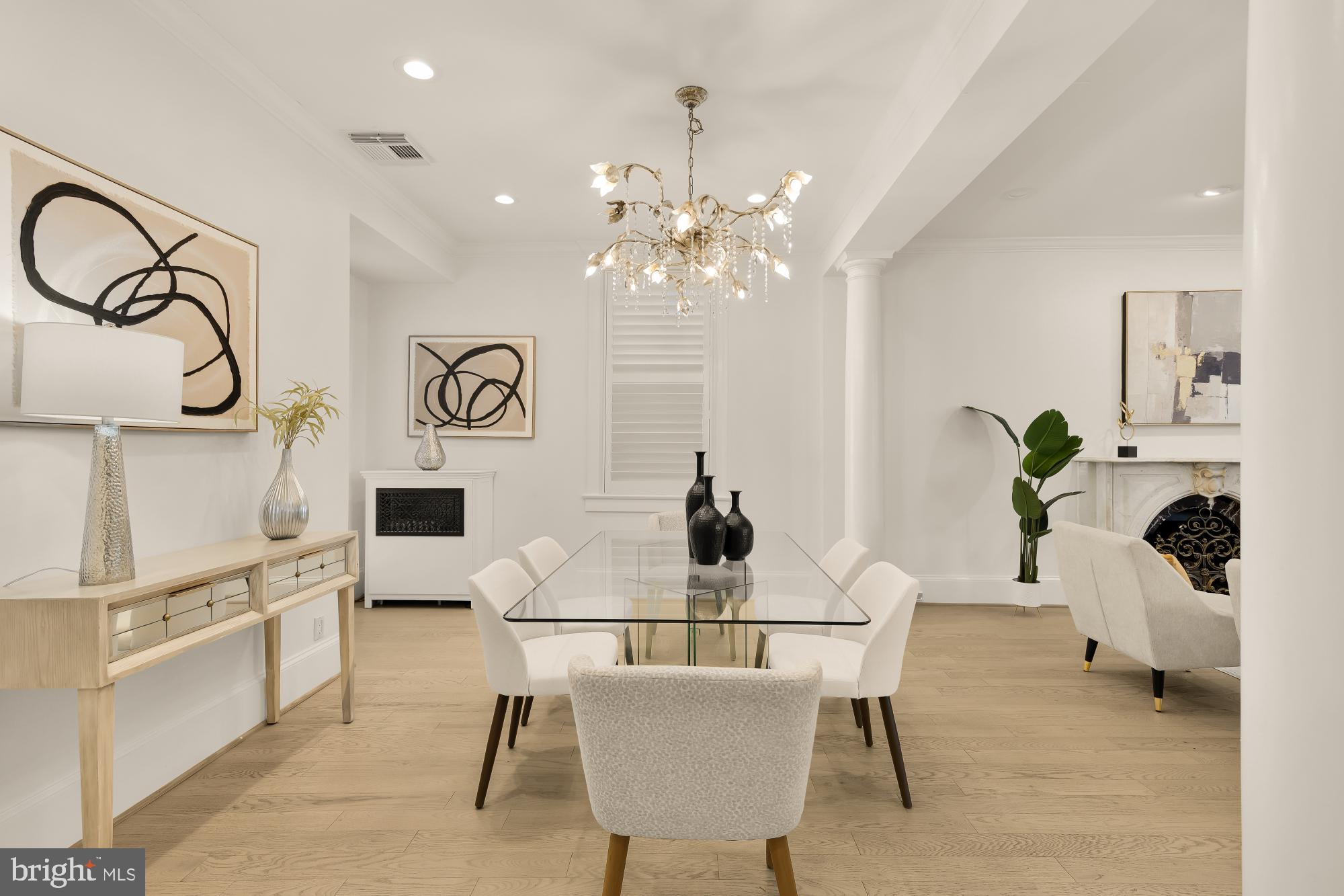 3249 P Street Northwest Washington, DC 20007 - Photo 10 of 59 a view of a dining room with furniture and a chandelier