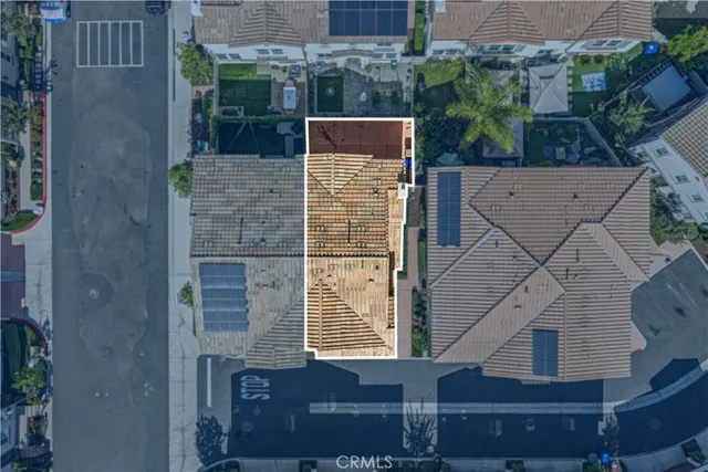 an aerial view of a house