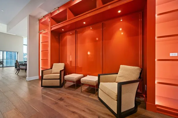 a outdoor living space with furniture and a potted plant