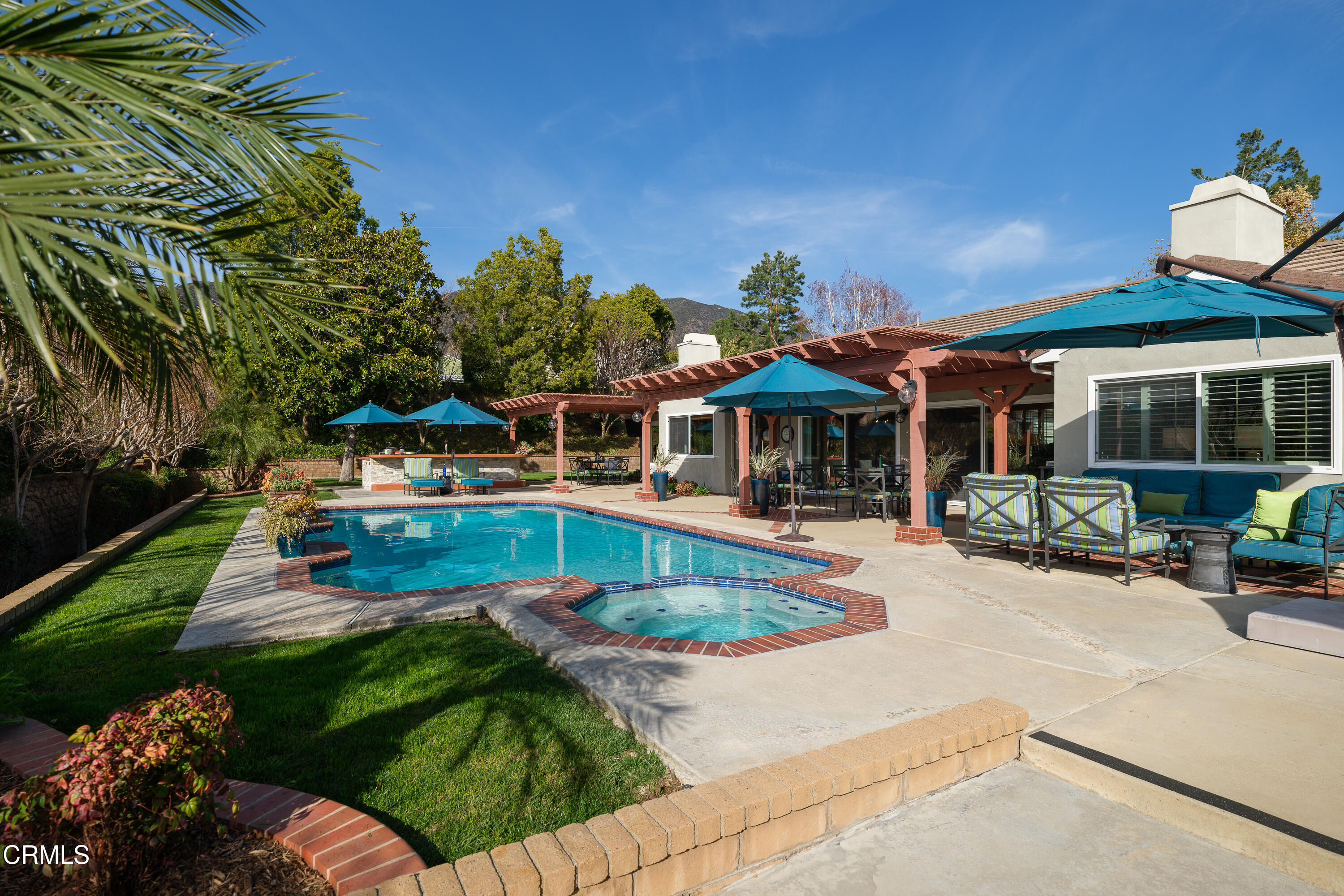 7271 Brydon Road La Verne, CA 91750 - Photo 47 of 63 a view of a house with swimming pool and sitting area