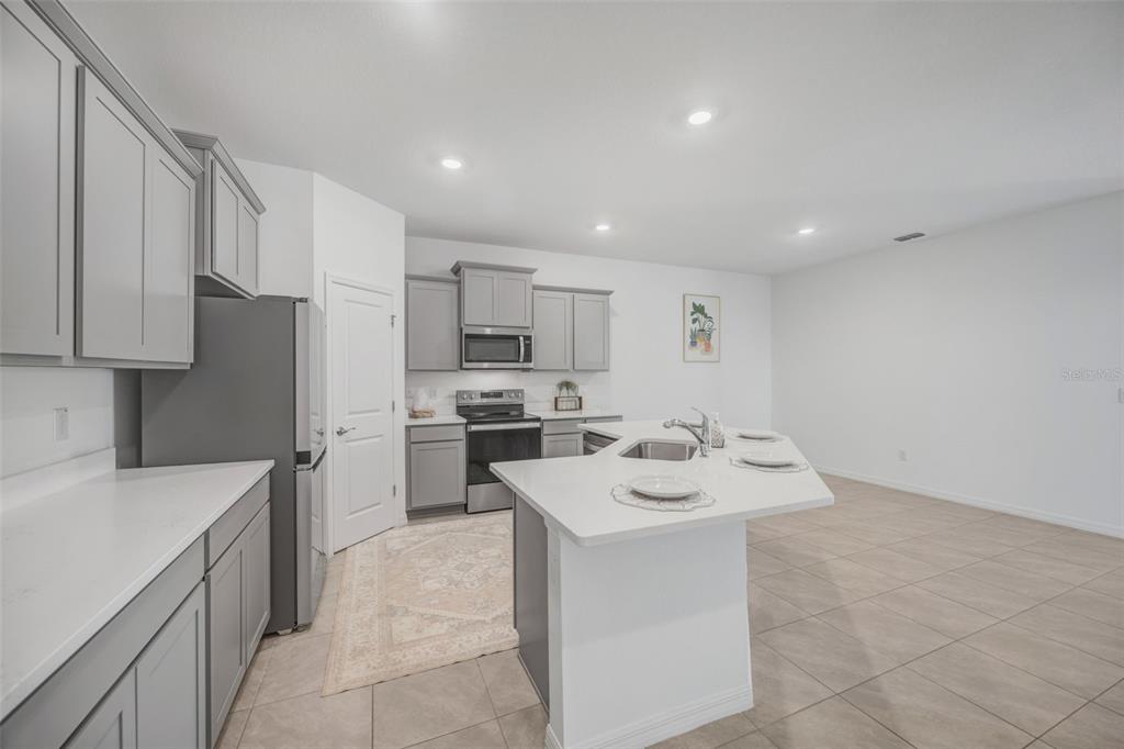 2555 Bending Bonsai Drive Wesley Chapel, FL 33543 - Photo 42 of 59 a kitchen with a sink a counter top space stainless steel appliances and cabinets