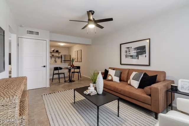 a living room with furniture