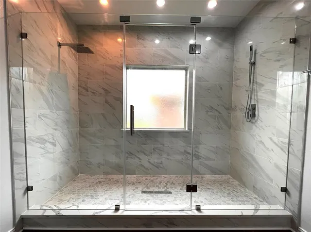a bathroom with a shower