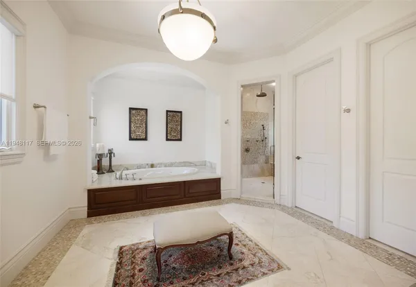 a view of bathroom with dual sinks