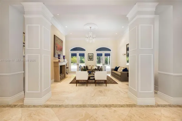 a living room with furniture