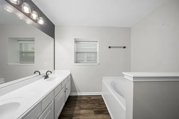 a backyard of a house with lots of green space