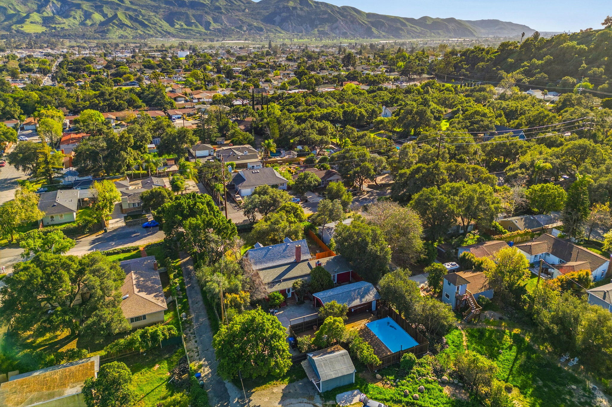 1225 Say Road Santa Paula, CA 93060 - Photo 4 of 45 an aerial view of residential houses with outdoor space and trees